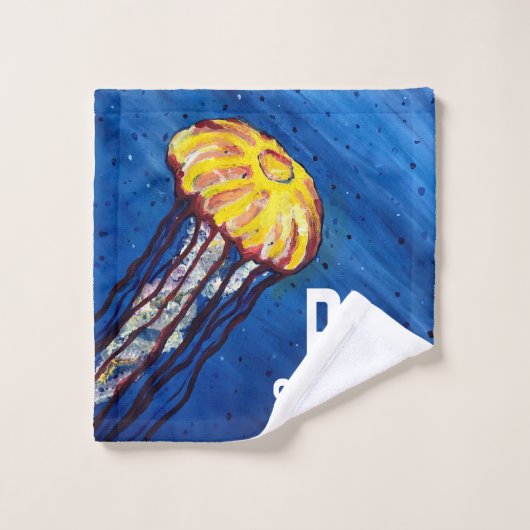 Personalisierte Quallen Badhandtuch Set (Waschlappen)