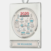 Personalisierte Quarantäne Banner-Ornament Silber (Links)