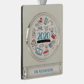 Personalisierte Quarantäne Banner-Ornament Silber (Rechts)