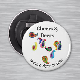 Personalisierte Quark Paisley 2.25" Magnet Flaschenöffner