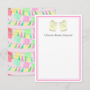 Personalisierte Quaste Papel Picado Rosa Grüne Fie Dankeskarte