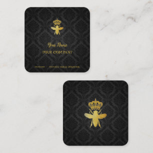 Personalisierte QUEEN BEE Business Cards GOLD BLAC Quadratische Visitenkarte