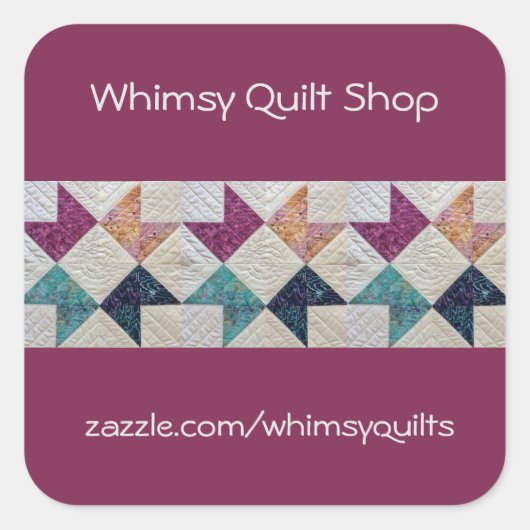 Personalisierte Quilt-Sticker Quadratischer Aufkleber (Vorderseite)