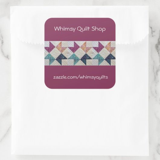 Personalisierte Quilt-Sticker Quadratischer Aufkleber (Tasche)