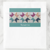 Personalisierte Quilt-Sticker Rechteckiger Aufkleber (Tasche)