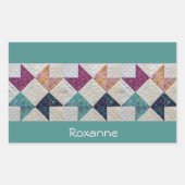Personalisierte Quilt-Sticker Rechteckiger Aufkleber (Vorderseite)