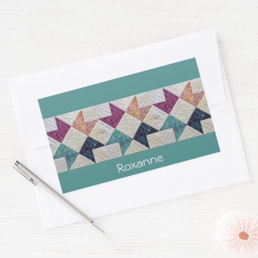 Personalisierte Quilt-Sticker Rechteckiger Aufkleber (Umschlag)