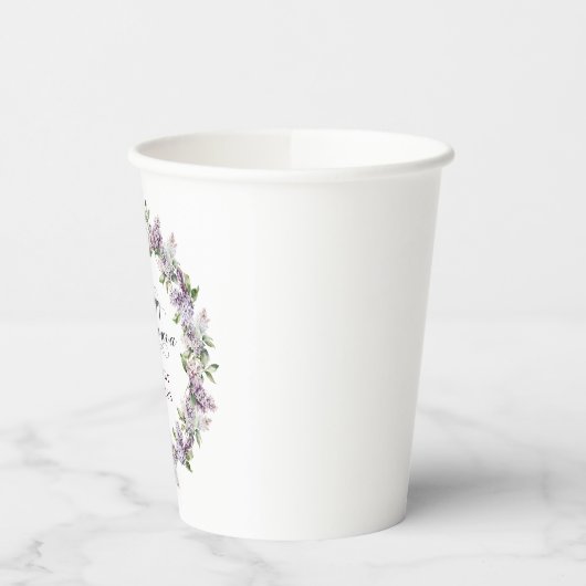 Personalisierte Quinceanera Lila Lilac Blume Pappbecher (Links)