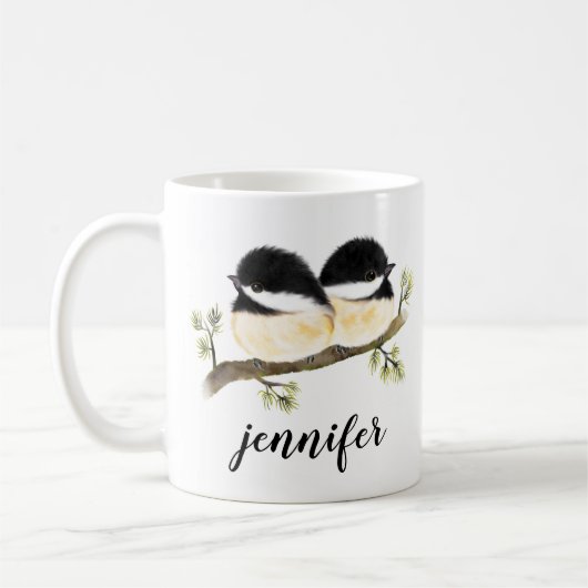 Personalisierte Quirky Baby Chickadee Bird-Tasse Kaffeetasse (Links)