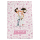 Personalisierte Quirky Bride Groom Geschenktasche Mittlere Geschenktüte (Vorderseite)
