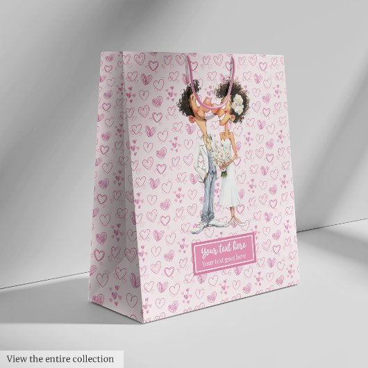 Personalisierte Quirky Bride Groom Geschenktasche Mittlere Geschenktüte