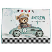 Personalisierte Racing Car Geschenktaschen Große Geschenktüte (Rückseite)