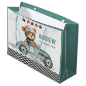 Personalisierte Racing Car Geschenktaschen Große Geschenktüte (Vorderseite Schrägansicht)