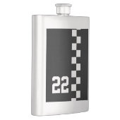 Personalisierte Racing Flag Schwarz-Weiß Flachmann (Rechts)