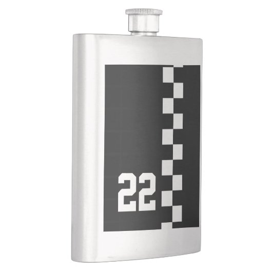 Personalisierte Racing Flag Schwarz-Weiß Flachmann (Rechts)