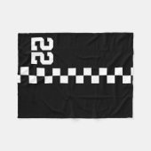 Personalisierte Racing Flag Schwarz-Weiß Fleecedecke (Vorderseite (Horizontal))