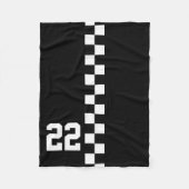 Personalisierte Racing Flag Schwarz-Weiß Fleecedecke (Vorderseite)