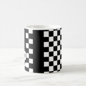 Personalisierte Racing Flag Schwarz-Weiß Kaffeetasse (Mittel)