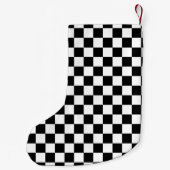 Personalisierte Racing Flag Schwarz-Weiß Kleiner Weihnachtsstrumpf (Rückseite)
