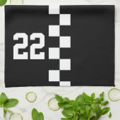 Personalisierte Racing Flag Schwarz-Weiß Küchentuch (Gefaltet)