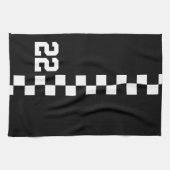 Personalisierte Racing Flag Schwarz-Weiß Küchentuch (Horizontal)