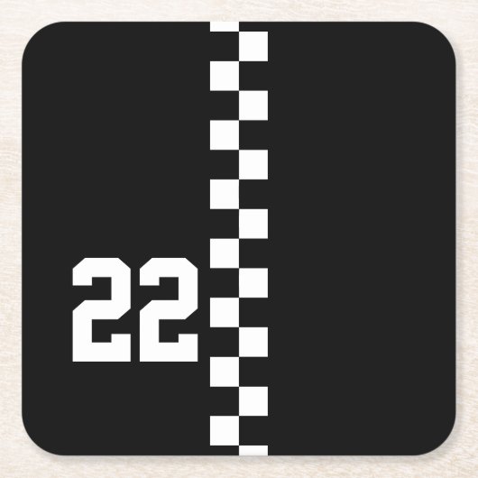 Personalisierte Racing Flag Schwarz-Weiß Rechteckiger Pappuntersetzer (Vorderseite)