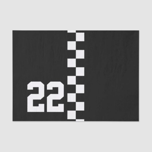 Personalisierte Racing Flag Schwarz-Weiß Seidenpapier (Vorderseite)