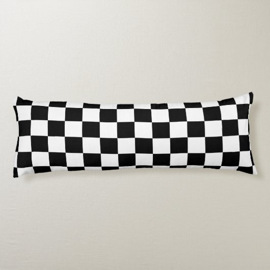 Personalisierte Racing Flag Schwarz-Weiß Seitenschläferkissen (Rückseite)