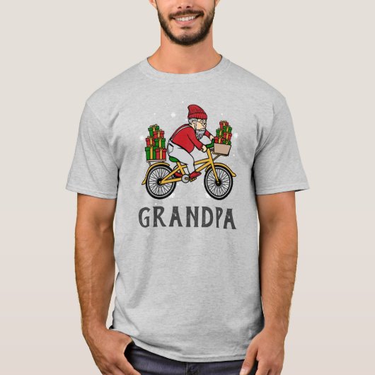 Personalisierte Radfahrer Weihnachtsfamilie T-Shirt (Vorderseite)