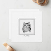 Personalisierte RagaMuffin-Katze Zeichnend auf ein Mitteilungskarte (Vorderseite/Rückseite Beispiel)