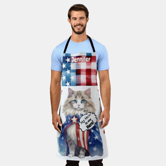 Personalisierte Ragdoll Cat Mama All-Over Print Sc Schürze (Getragen)