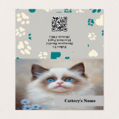 Personalisierte Ragdoll Cattery Falted Business Ca Visitenkarten (Außenseite Aufgefaltet)