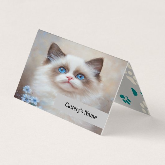 Personalisierte Ragdoll Cattery Falted Business Ca Visitenkarten (Vorderseite)