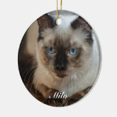 Personalisierte Ragdoll Katze Foto und Name Keramik Ornament (Links)