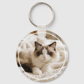 Personalisierte Ragdoll-Katzenmutter Schlüsselanhänger (Rückseite)