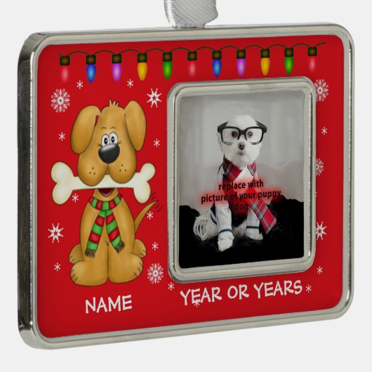 Personalisierte Rahmen-Ornament Silber (Rechts)