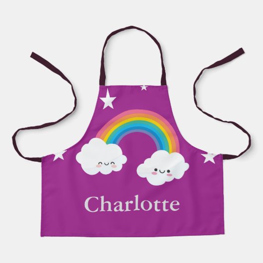 Personalisierte Rainbow All-Over-Print-Schürze, kl Schürze (Vorderseite)