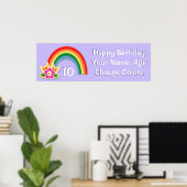 Personalisierte Rainbow Birthday Banner Poster (Heimbüro)