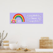 Personalisierte Rainbow Birthday Banner Poster (Küche)