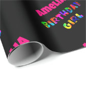 Personalisierte Rainbow Birthday Girl Geschenkpapier (Rolleneckpunkt)