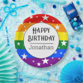 Personalisierte Rainbow-Birthday-Party Pappteller (Party)
