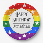 Personalisierte Rainbow-Birthday-Party Pappteller (Vorderseite)