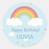 Personalisierte Rainbow Birthday Party Stickers (Vorderseite)