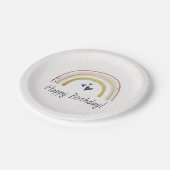 Personalisierte Rainbow Birthday Teller (Schrägansicht)