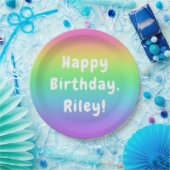 Personalisierte Rainbow Birthday Teller (Party)