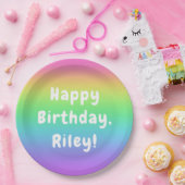 Personalisierte Rainbow Birthday Teller (Party)