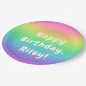 Personalisierte Rainbow Birthday Teller (Schrägansicht)