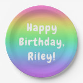 Personalisierte Rainbow Birthday Teller (Vorderseite)