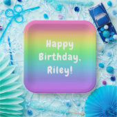 Personalisierte Rainbow Birthday Teller (Party)