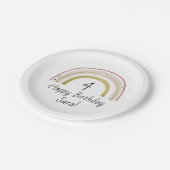 Personalisierte Rainbow Birthday Teller (Schrägansicht)